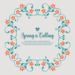 Seamless pattern of leaf and floral frame, for spring calling poster design. Vector