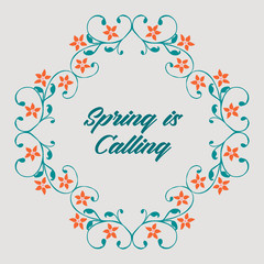 Seamless pattern of leaf and floral frame, for spring calling poster design. Vector