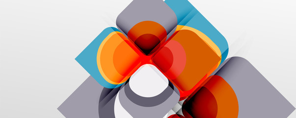 Abstract background - geometric cut paper design flower or square shape composition. Vector Illustration For Wallpaper, Banner, Background, Card, Book Illustration, landing page