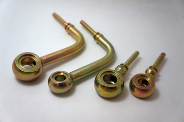 The Solder Banjo hydraulic fitting.​isolated on​ white background      