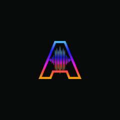 Initial Letter A Sound Weaves Logo Design Concept