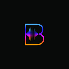 Initial Letter B Sound Weaves Logo Design Concept