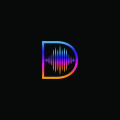 Initial Letter D Sound Weaves Logo Design Concept