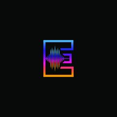 Initial Letter E Sound Weaves Logo Design Concept