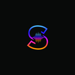 Initial Letter S Sound Weaves Logo Design Concept