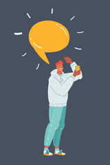 Man talking on the Phone messenger on line