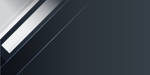 Black silver white gradient shine geometric abstract background vector corporate profile, business template, presentation design and banner