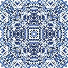 Ethnic ceramic tile in portuguese azulejo.