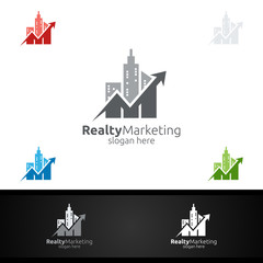 Obraz na płótnie Canvas Realty Marketing Financial Advisor Logo Design