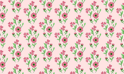 Unique poster for spring, with pattern background of leaf and floral.