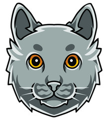 Cat head mascot logo design illustration