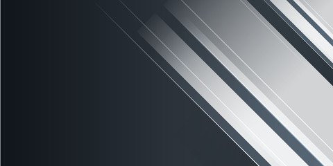 Black and white gradient shine geometric abstract background vector corporate profile, business template, presentation design and banner