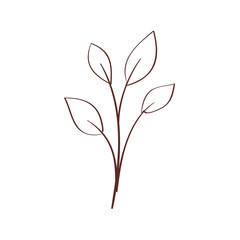 branch with leafs nature isolated icon vector illustration design