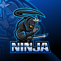 Ninja esport mascot logo design © Visink.art