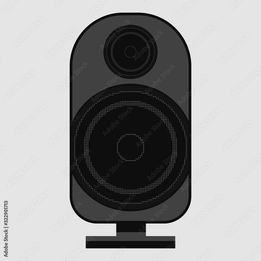 Wall mural musical speaker. vector illustration design. modern acoustic on white background.