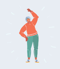 Elderly Woman doing Exercising. an Elderly Woman exercising