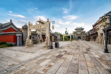 Obraz premium Jimo ancient city building Street..