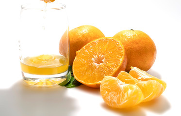 Orange combination on white background..