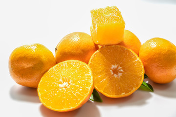 Orange combination on white background..