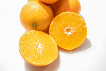 Orange combination on white background..