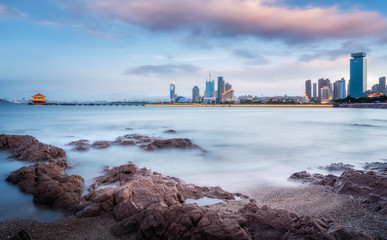 Qingdao's beautiful coastline and architectural landscape..