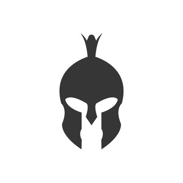 Spartan helmet icon design template vector isolated