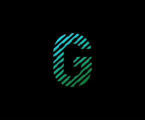 Abstract Techno Line G Letter Icon Design