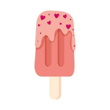 ice cream in stick isolated icon vector illustration design