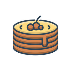 Color illustration icon for pancake 