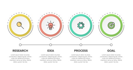 Infographic design with icons and 4 options or steps. Thin line vector. Infographics business concept. Can be used for info graphics, flow charts, presentations, web sites, banners, printed materials.