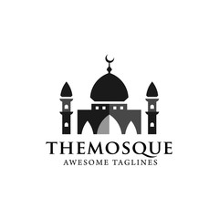 simple minimalist mosque building logo vector simple luxury icon illustration design