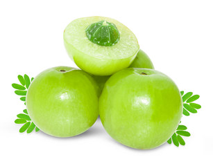 Indian gooseberry isolated on white background