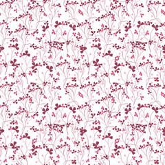 Seamless pattern clover drawing. Background with Hand Painted naive style.