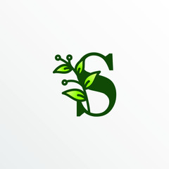 Initial Letter S Botanical Logo Design