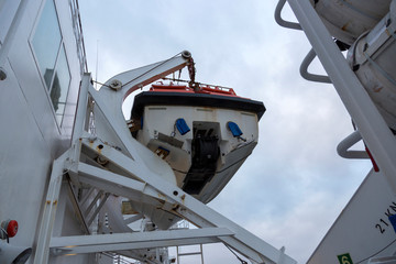 Life-saving appliances on board the Gabriella passenger cruise ferry.