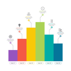 Bar Chart Graph Diagram Financial Analytic Statistical Business Infographic Illustration