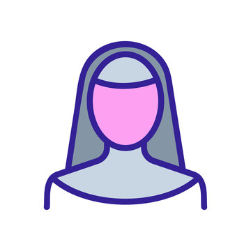 recommend clip art: nun icon vector. Thin line sign. Isolated contour symbol illustration