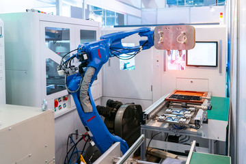 robotic pneumatic piston sucker unit on industrial machine,automation compressed air factory...