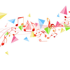 五線譜　音楽　譜面　ト音記号　音符　白バック