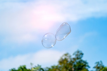 soap bubble on sky background