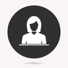 Business woman - vector icon. Illustration isolated. Simple pictogram.