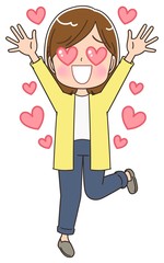 女性 マンガ アニメ 主婦 イラスト かわいい カジュアル