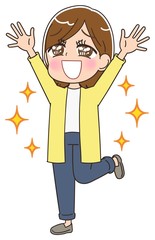 女性 マンガ アニメ 主婦 イラスト かわいい カジュアル