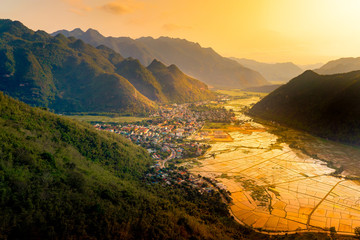 sunset over a valley © thomas