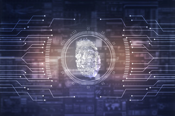 Fingerprint Scanning Technology Concept 2d Illustration