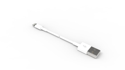 3D rendering of a computer generated USB charger isolated
