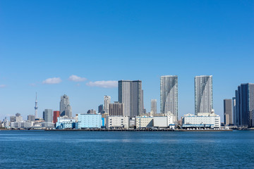 東京芝浦　日の出埠頭から望む晴海方面の風景