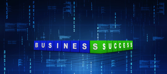 3d rendering Business Success Text Block