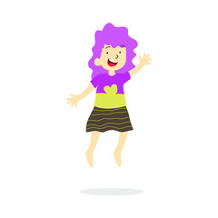 Vector Illustration Of Happy Children Isolated