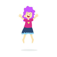 Vector Illustration Of Happy Children Isolated